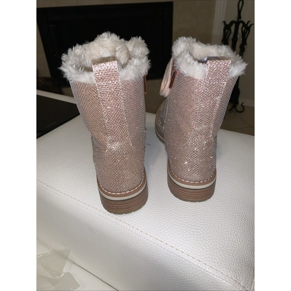 Eva and Zoe girls' size 4 pink glitter boots, new - Picture 2 of 5